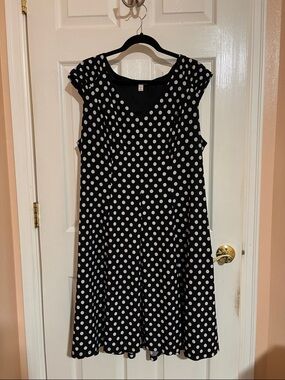 Dress Barn Black Dress with White Polka Dots